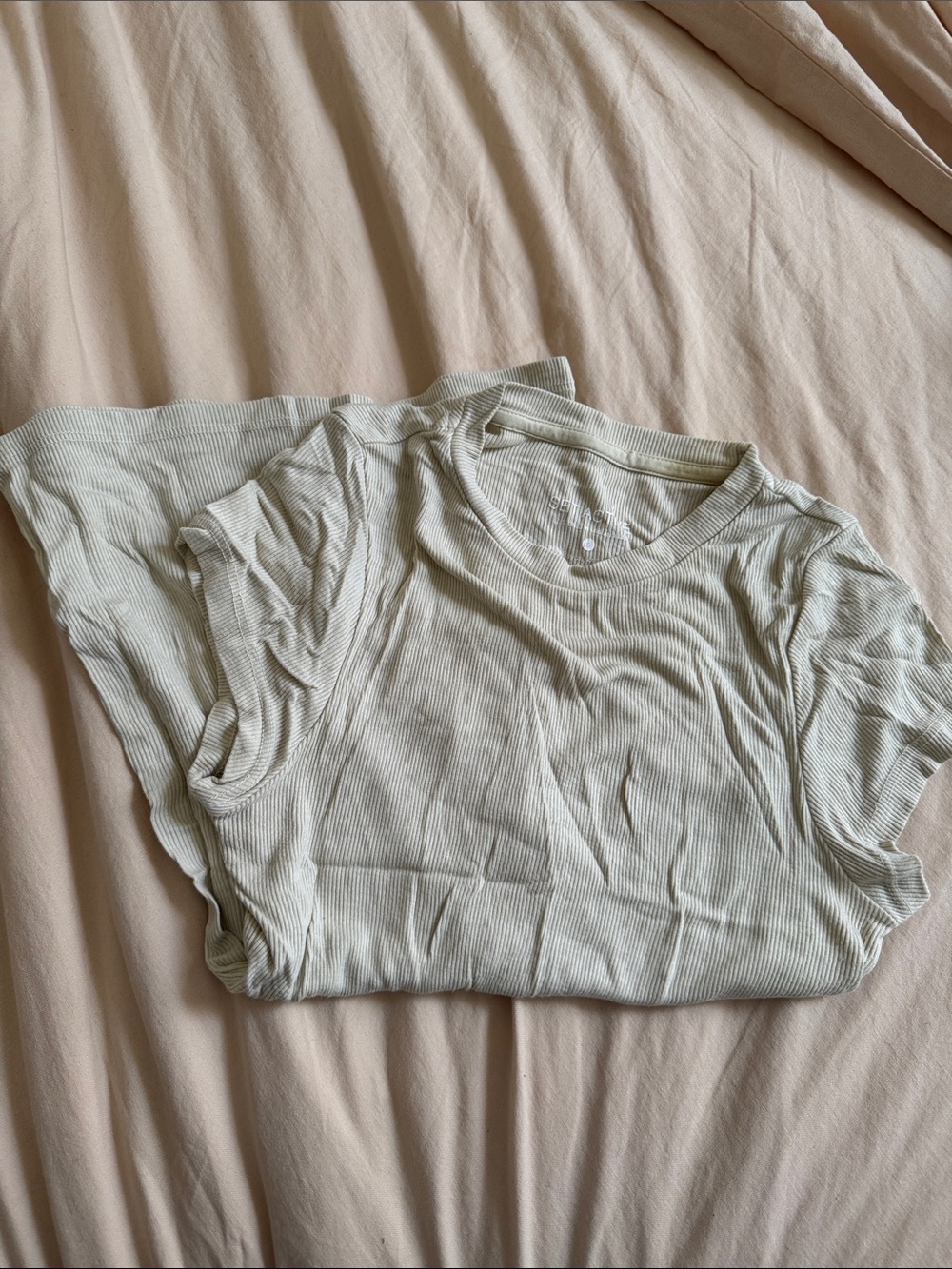 SET Active Ribbed Short Sleeve Crewneck Top - Sage Green